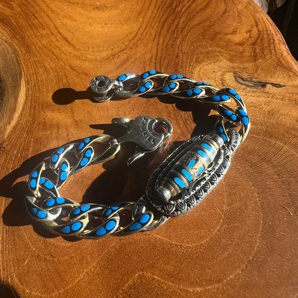 925 Sterling Silver Vintage Tibetan Prayer Wheel Bracelet (actually spins) - Picture 1 of 3